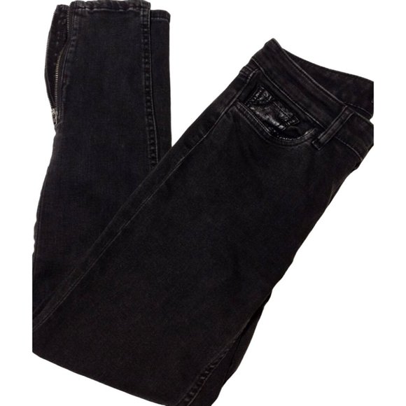 Lauren Ralph Lauren Women's Black Ankle Zip Jeans Size 4 - Picture 1 of 9